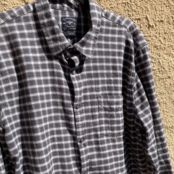 Men's Lucky Brand Black Plaid Flannel XL Button Pockets Logo Classic Slim Fit - Picture 9 of 11